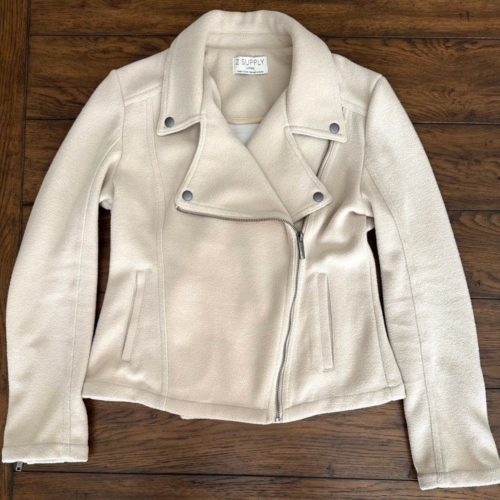 NWOT Z Supply Cream Moto Jacket